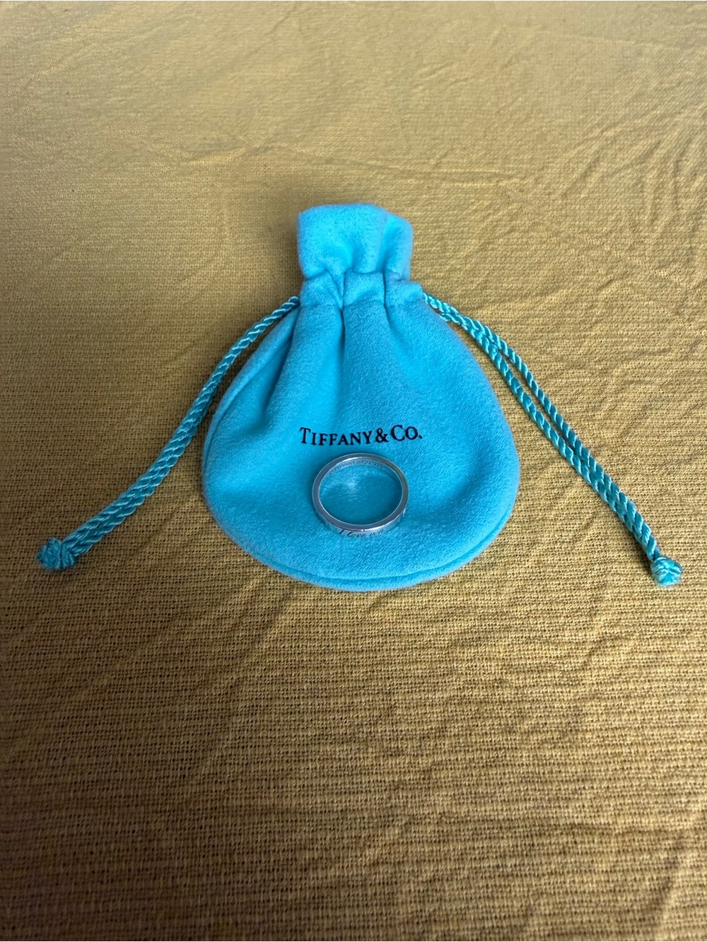 Tiffany & Co. Retired “I Love You” Ring with  Pouch